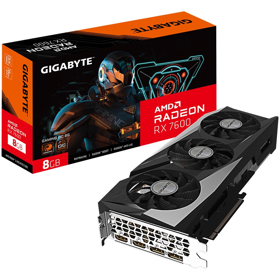 Gigabyte Radeon RX 7600 GAMING OC, 8GB GDDR6, 128-bit
