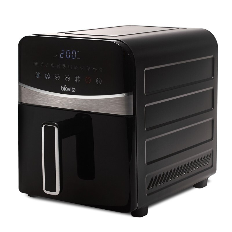 Friteuza cu Aer Cald / Air Fryer, Biovita GRANDE, Tava Ceramica, 2000W, 9L, 12 Programe, Incalzire Dubla