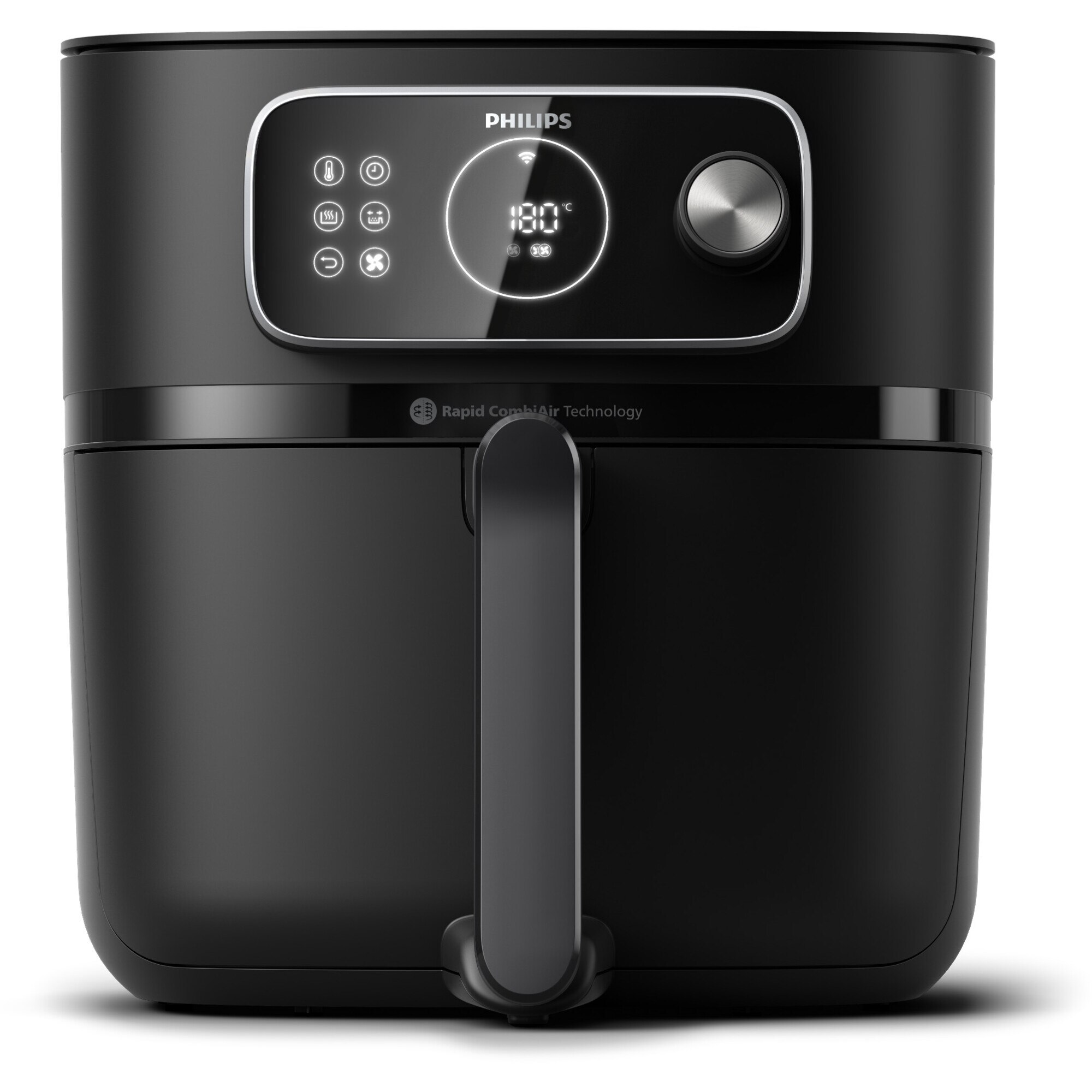 Friteuza cu aer cald Philips HD9876/90, seria 7000 Combi XXL conectat, capacitate XXL de 2 kg/ 8.3L, Tehnologia Rapid CombiAir, Programe de gatit automate, Curatare rapida, 22 functii de preparare, Afisaj intuitiv,design elegant, Conectat cu HomeID