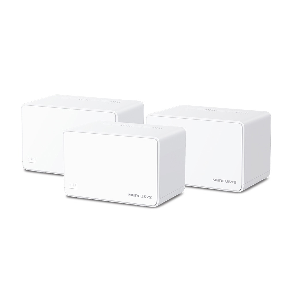 Sistem Mesh Wi-Fi Mercusys Halo H80X(3-pack), AX3000, Wi-Fi 6, Dual Band Gigabit, Acoperire pentru întreaga casă, Seamless Roaming, Control Parental