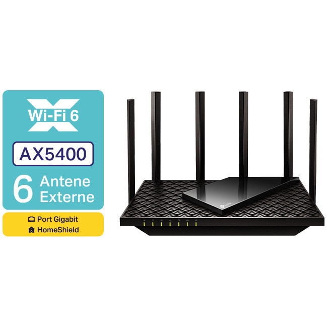 Router Wireless Wi-Fi 6 TP-Link Archer AX73, Dual-Band, Gigabit, AX5400, Beamforming, OFDMA, MU-MIMO, HomeShield, OneMesh™, 6 antene Wi-Fi