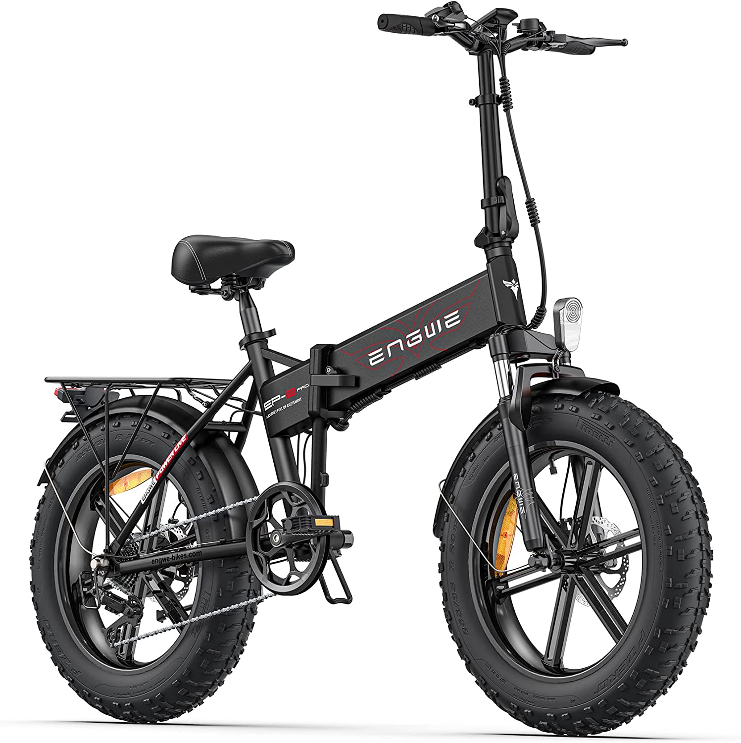 Bicicletă electrică pliabilă Engwe EP-2 Pro, suspensie față, 7 viteze, 25 km/h, autonomie 120 km, baterie 48V 13Ah, cauciucuri groase 20" (fat-tire)