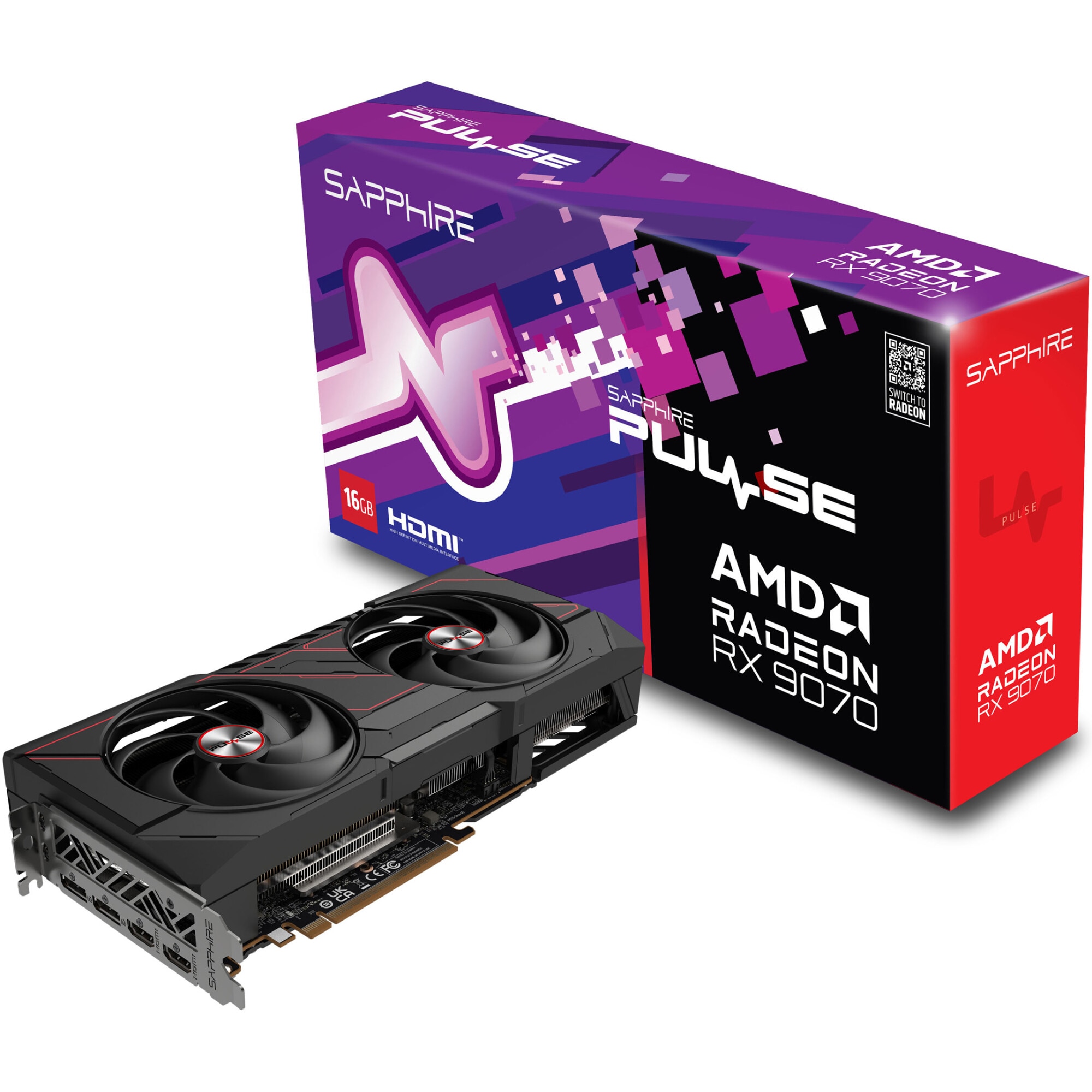 SAPPHIRE PULSE AMD RADEON™ RX 9070 GAMING, 16GB GDDR6, 256-bit