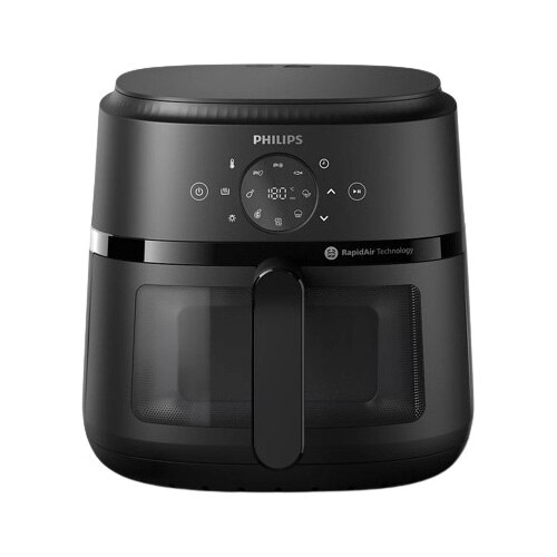 Friteuza cu aer cald Philips Airfryer Seria 2000 NA230/00, Compact Digital, 1700 W, capacitate 6.2 l / 0,8 kg, afisaj digital, fereastra, 13-in-1 functii de gatire, 9 programe presetate, dimensiune compacta (4 portii), curatare usoara, negru