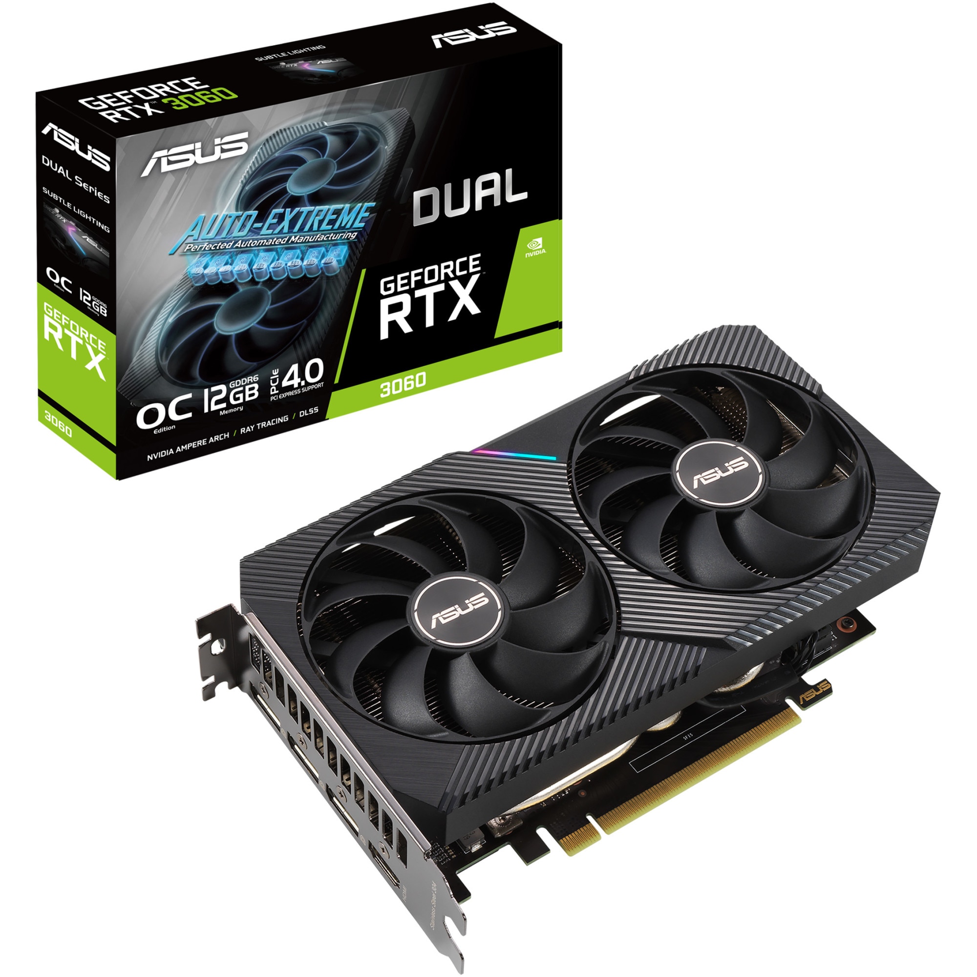 ASUS Dual GeForce RTX™ 3060 OC, 12GB GDDR6, 192-bit