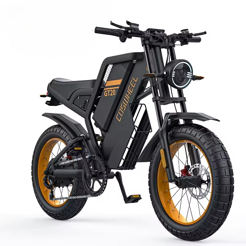 Bicicletă electrică Coswheel GT20, 1000 W, 25 Ah, viteză 50 km/h, autonomie 100 km, 7 viteze, frâne hidraulice, display LCD