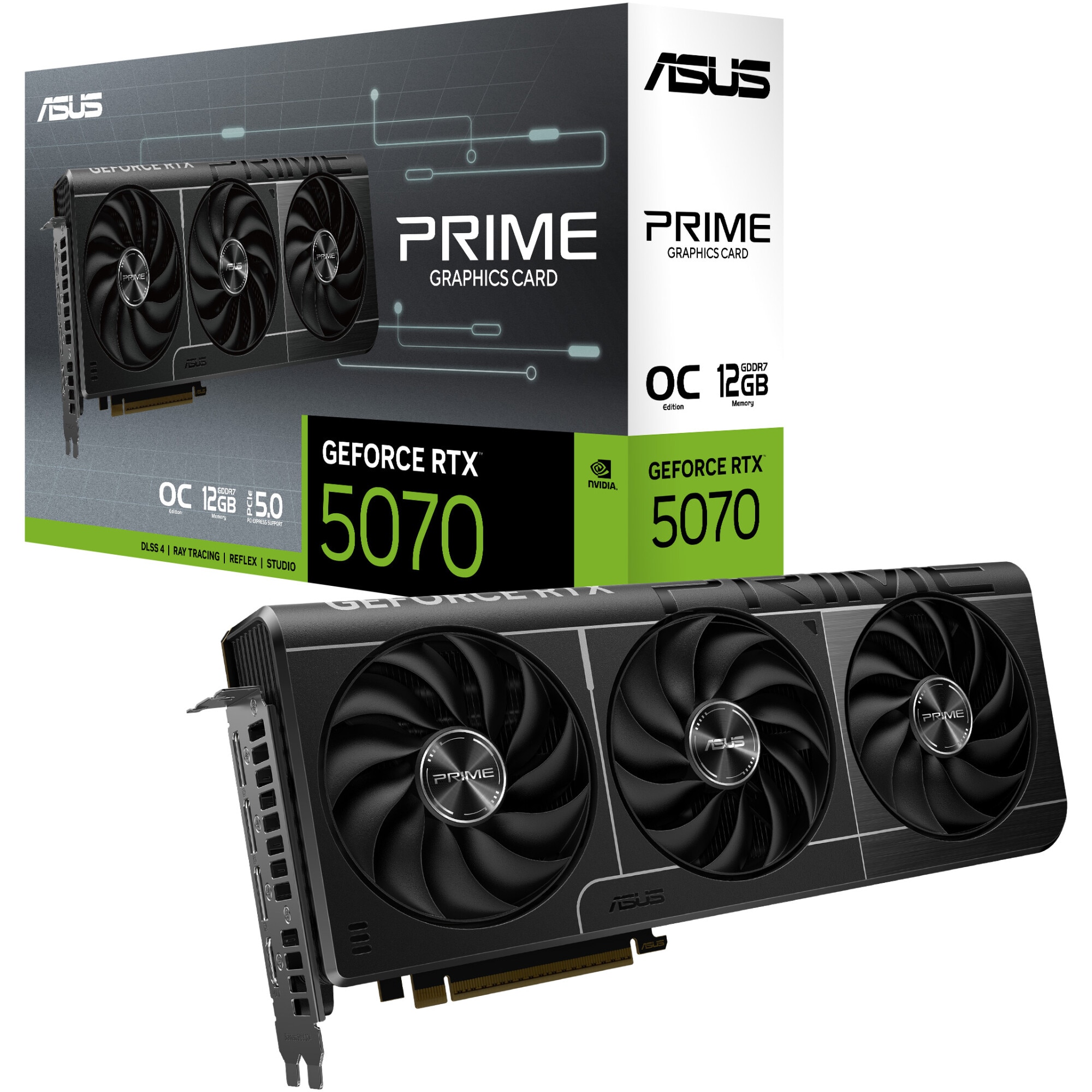 ASUS PRIME GeForce RTX™ 5070 OC Edition, 12GB GDDR7, 192-bit