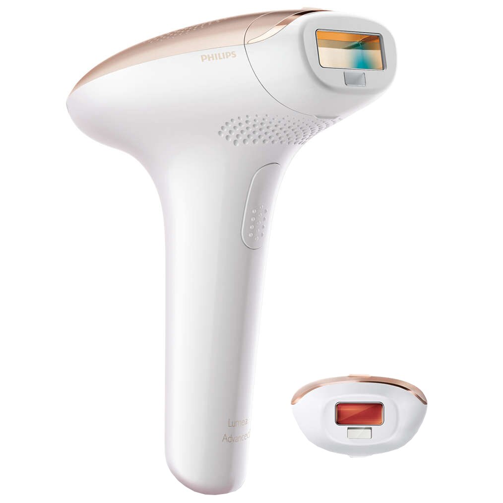 Epilator IPL Philips Lumea SC1997/00, 250.000 impulsuri, senzor piele, accesoriu corp si fata, utilizare cu fir, husa, Roz/Alb