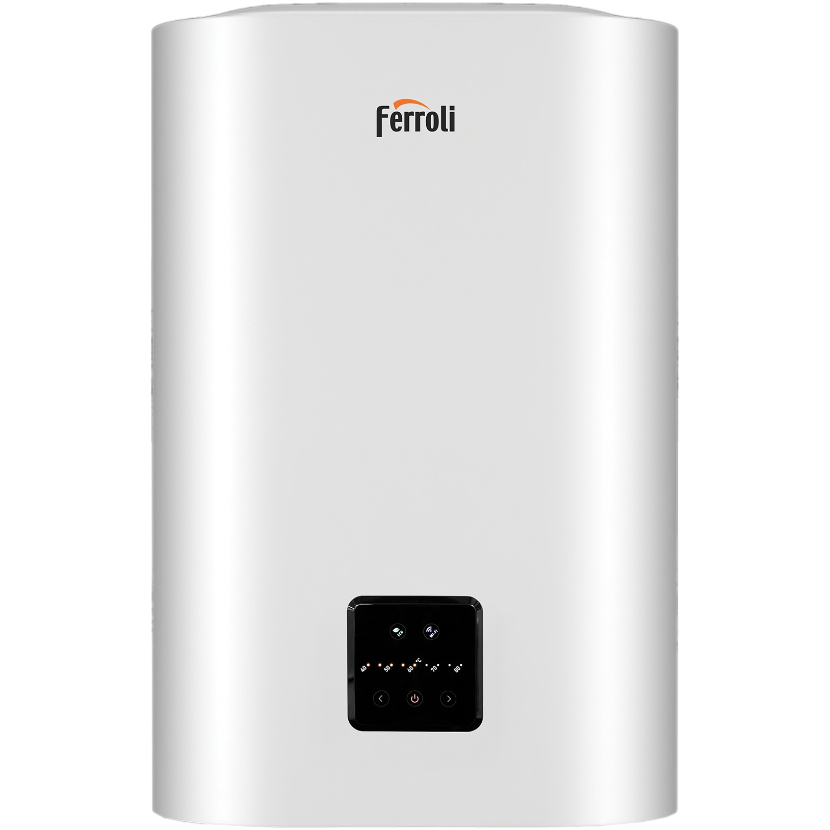 Boiler electric Ferroli Titano Twin 50 S, control Wi-Fi, 1800 W, 50 L, montare verticală/orizontală, rezervor dublu