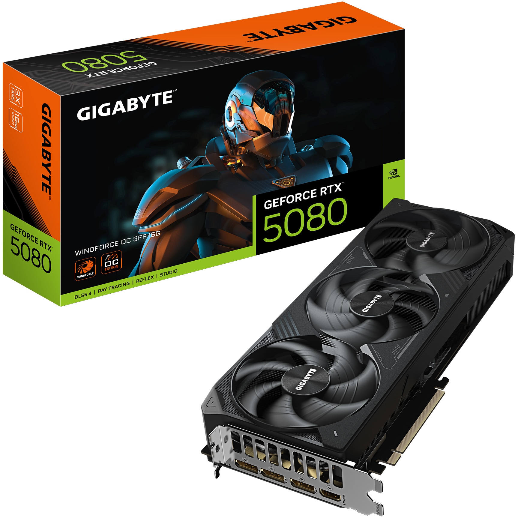 GeForce RTX™ 5080 WINDFORCE OC SFF, 16GB GDDR7, 256-bit
